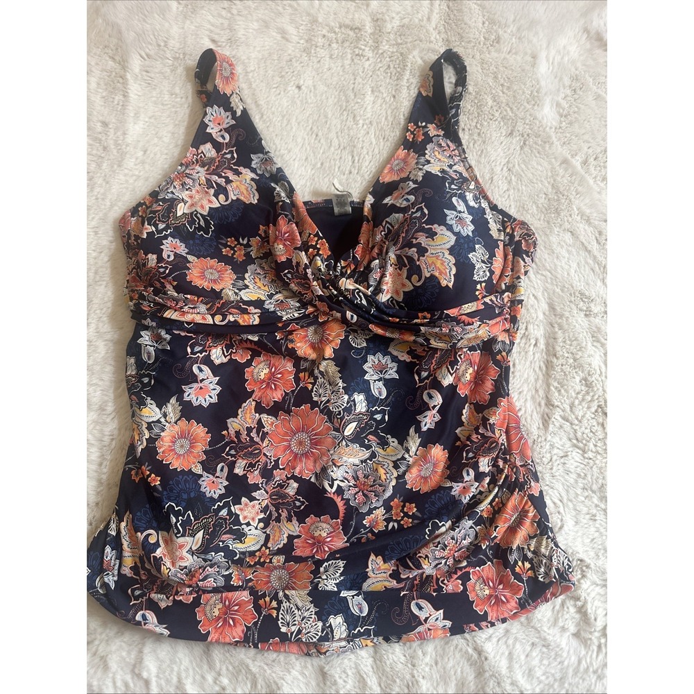 Sea Level Floral Tankini Swim Top Women's Size 16 Multicolor‎